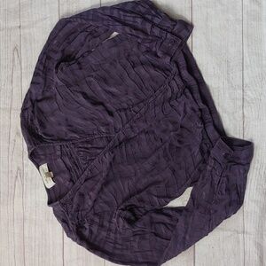 CLOTH & STONE CROPPED MOCK WRAP TOP